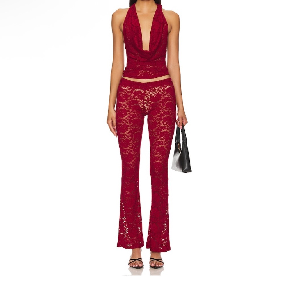 Red Lace Flare Set - Superdown